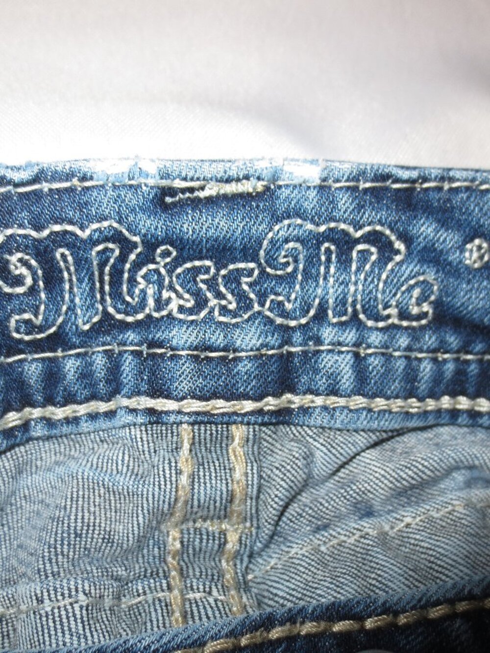 MISS ME womens JEANS blue MID-RISE denim BOOTCUT embroidered pockets SIZE 25 - Picture 4 of 13